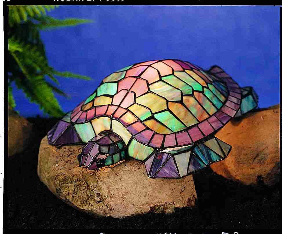 4 5 H Turtle Tiffany Glass Accent Lamp, Glass Turtle Lamp